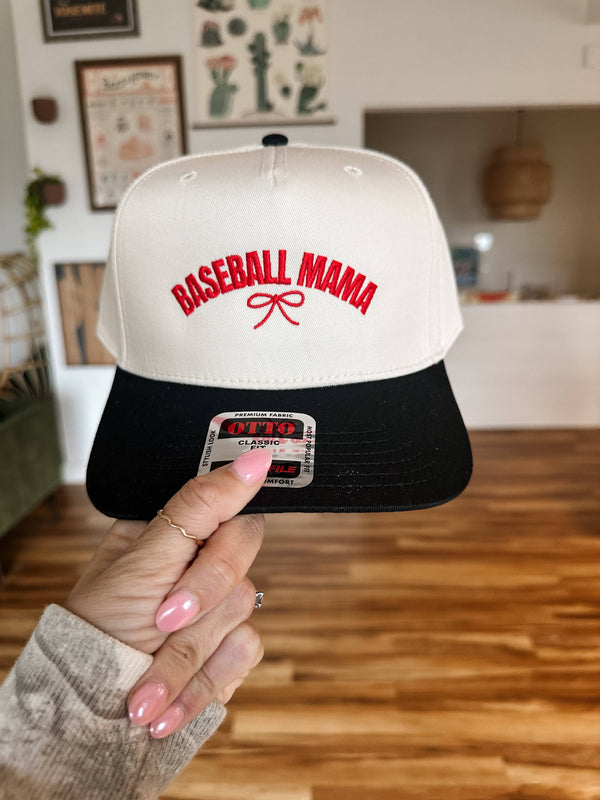 [SOLD OUT] Baseball Mama Bow Sports Embroidered Baseball Cap