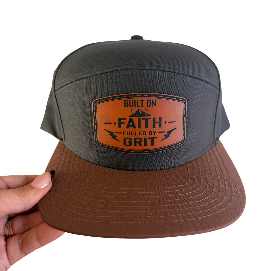 Built on Faith. Fueled by Grit. Classic Leather Patch Snapback