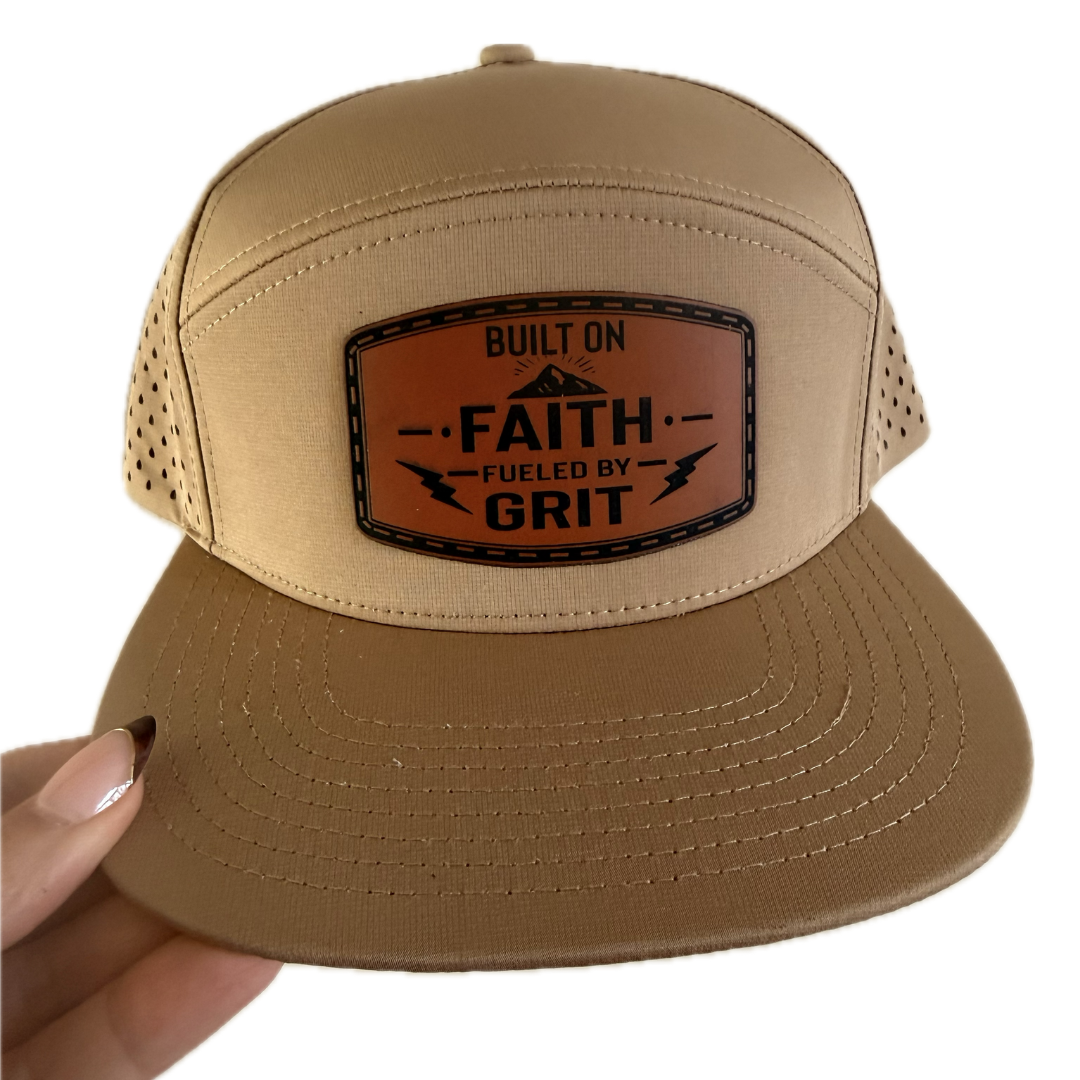 Built on Faith. Fueled by Grit. Classic Leather Patch Snapback