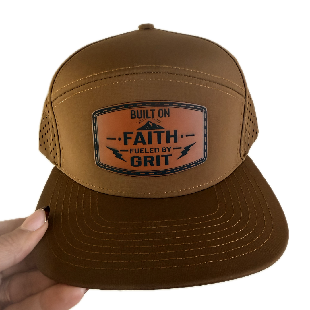Built on Faith. Fueled by Grit. Classic Leather Patch Snapback